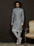 Aqua Silk Blend Wedding Men's Indo Western