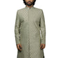 Green Silk Blend Wedding Men's Indo Western