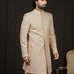 Peach Silk Blend Wedding Men's Indo Western