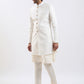 Cream Silk Blend Wedding Men's Indo Western Set