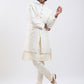 Cream Silk Blend Wedding Men's Indo Western Set
