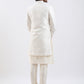Cream Silk Blend Wedding Men's Indo Western Set