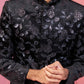 Stunning Black Silk Blend Wedding Men's Indo Western Set