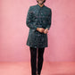 Brown Silk Blend Wedding Men's Indo Western Set