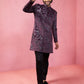Maroon Silk Blend Wedding Men's Indo Western Set