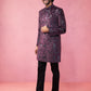 Maroon Silk Blend Wedding Men's Indo Western Set