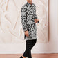 Black Silk Blend Wedding Wear Men's Indo Western Set