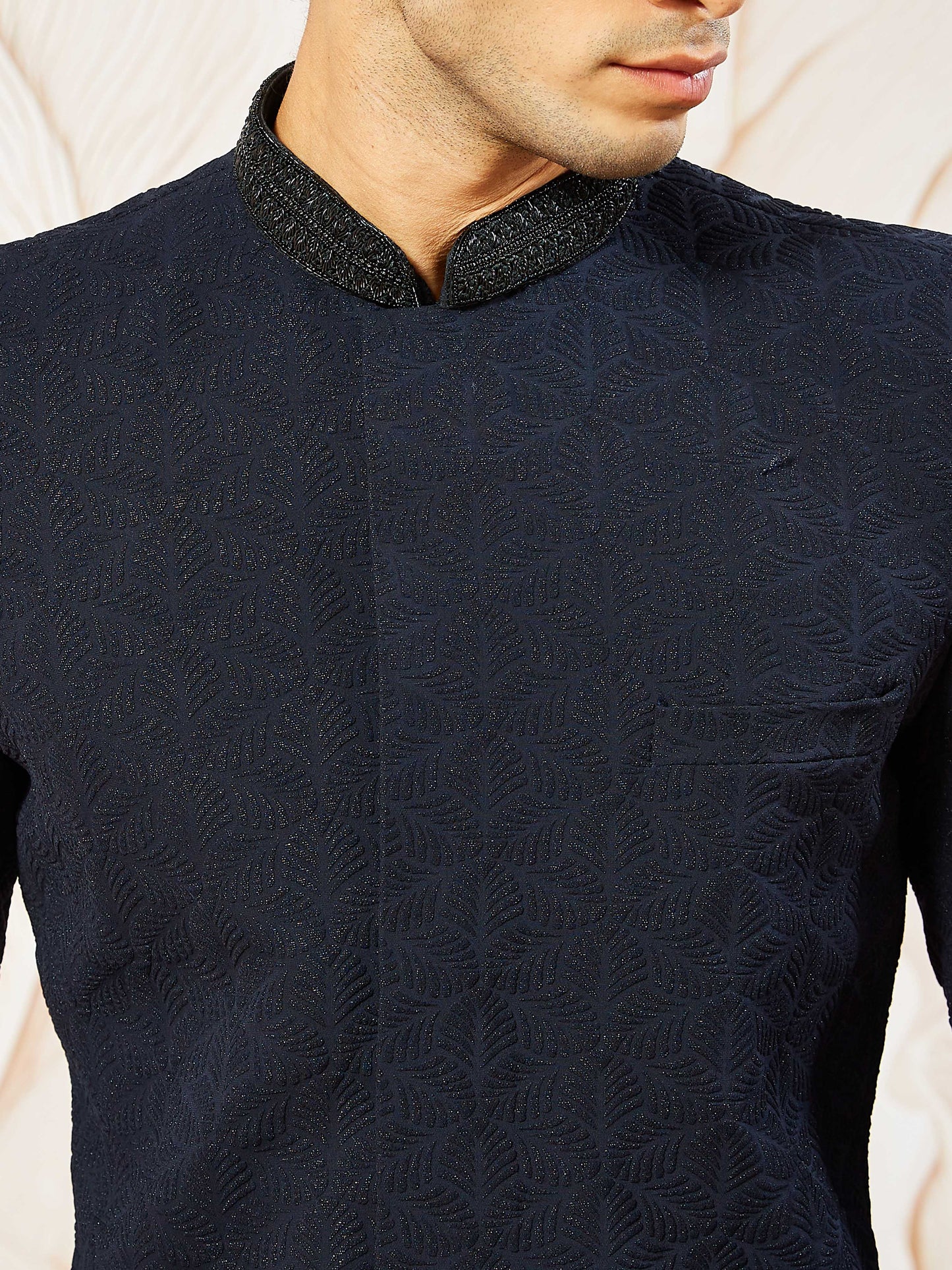 Men's Silk Blend Indo Western And Pant Set