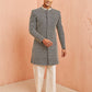Stylist Black Silk Blend Wedding Men's Indo Western Set
