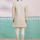 Off White Silk Blend Wedding Men's Indo Western Set