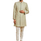 Pista Green Silk Blend Wedding Men's Indo Western Set