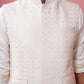 Cream Silk Blend Party Wear Men's Jacket