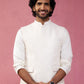 Cream Silk Blend Party Wear Men's Jacket