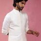 Cream Silk Blend Party Wear Men's Jacket