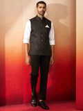 Designer Black Silk Blend Party Wear Men's Jacket
