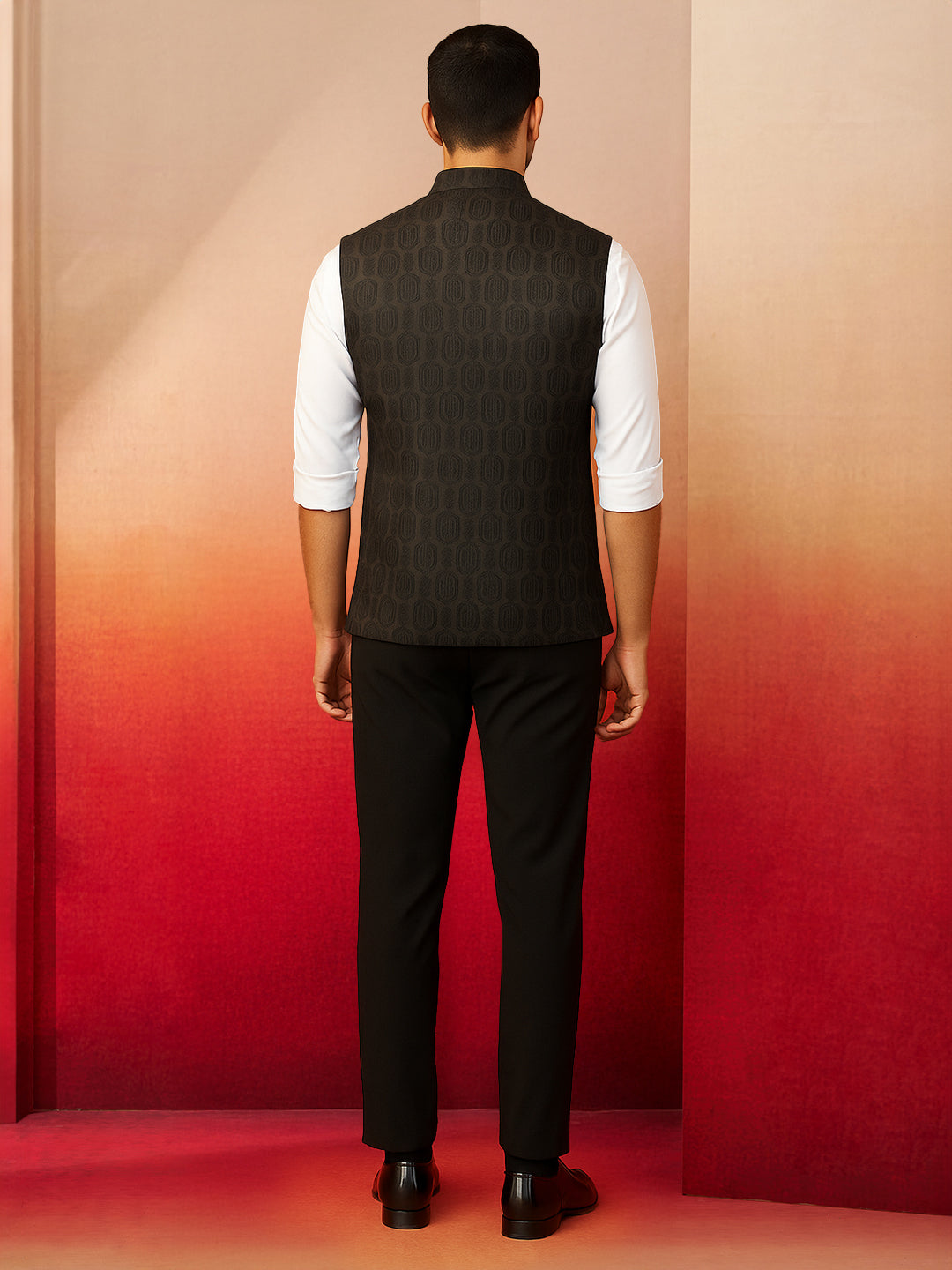Designer Black Silk Blend Party Wear Men's Jacket