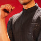 Classic Black Silk Blend Party Wear Men's Jacket