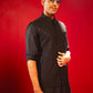 Classic Black Silk Blend Party Wear Men's Jacket