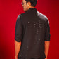 Classic Black Silk Blend Party Wear Men's Jacket