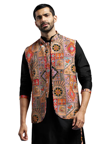 Chocolate Silk Blend Party Wear Men's Jacket