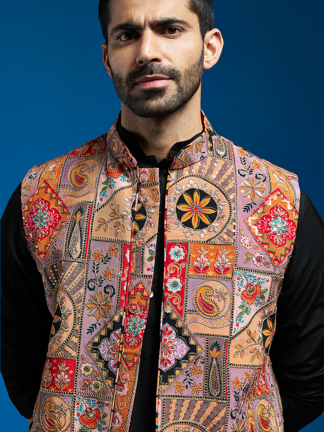 Chocolate Silk Blend Party Wear Men's Jacket