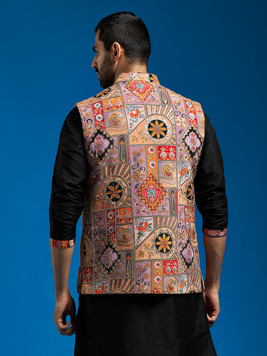 Chocolate Silk Blend Party Wear Men's Jacket