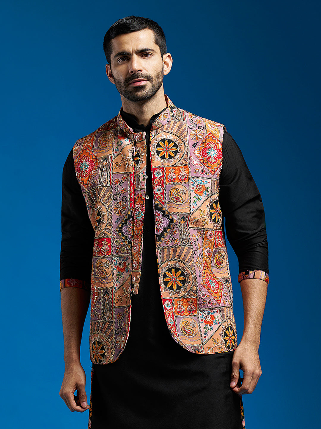 Chocolate Silk Blend Party Wear Men's Jacket