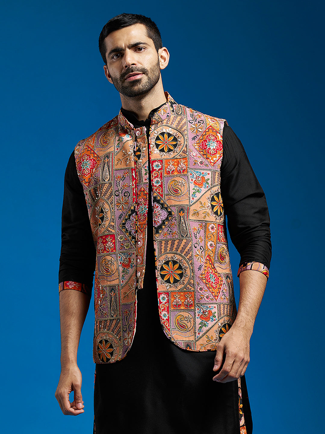 Chocolate Silk Blend Party Wear Men's Jacket