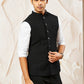 Black Silk Blend Party Wear Men's Jacket