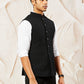 Black Silk Blend Party Wear Men's Jacket