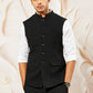 Black Silk Blend Party Wear Men's Jacket