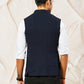 Navy Blue Silk Party Wear Men's Jacket