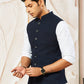 Navy Blue Silk Party Wear Men's Jacket