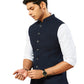 Navy Blue Silk Party Wear Men's Jacket