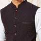 Wine Silk Blend Party Wear Men's Jacket