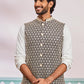 Black Silk Party Wear Men's Jacket