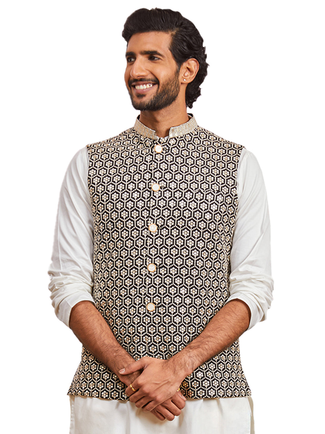 Black Silk Party Wear Men's Jacket