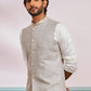 Grey Silk Blend Party Wear Men's Jacket