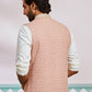 Peach Silk Blend Party Wear Men's Jacket