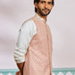 Peach Silk Blend Party Wear Men's Jacket