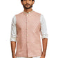 Peach Silk Blend Party Wear Men's Jacket