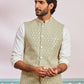 Pista Green Silk Blend Party Wear Men's Jacket