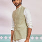 Pista Green Silk Blend Party Wear Men's Jacket