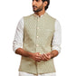 Pista Green Silk Blend Party Wear Men's Jacket