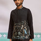 Black Silk Blend Wedding Wear Men's Jacket