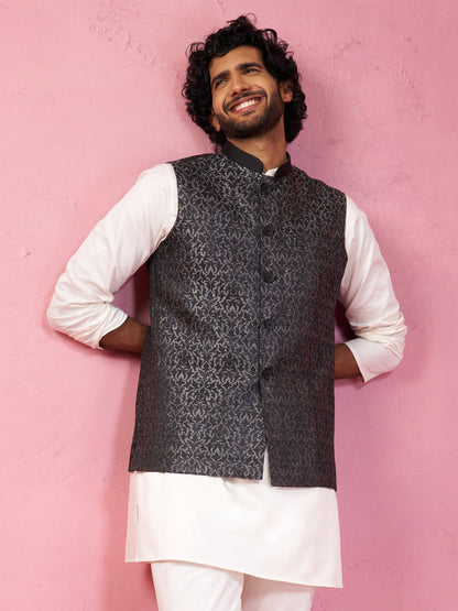Grey Silk Blend Festival Wear Men's Jacket