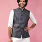 Grey Silk Blend Festival Wear Men's Jacket