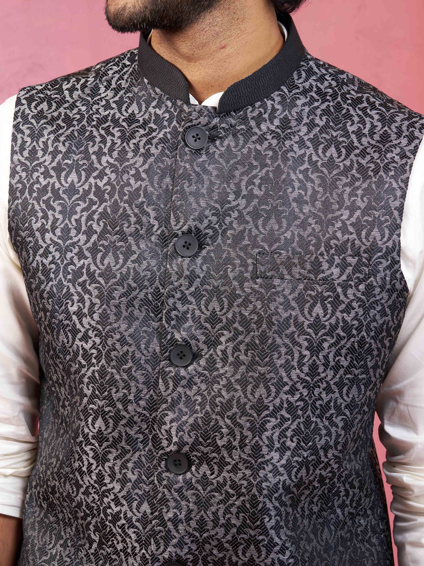 Grey Silk Blend Festival Wear Men's Jacket