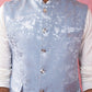 Grey Silk Blend Wedding Wear Men's Jacket