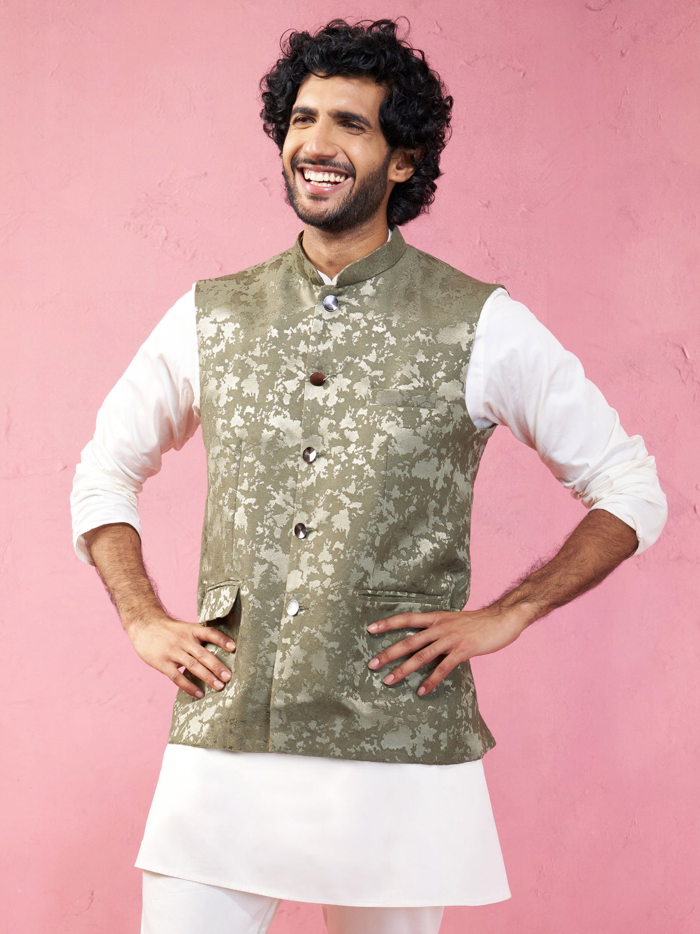 Mint Silk Blend Party Wear Men's Jacket